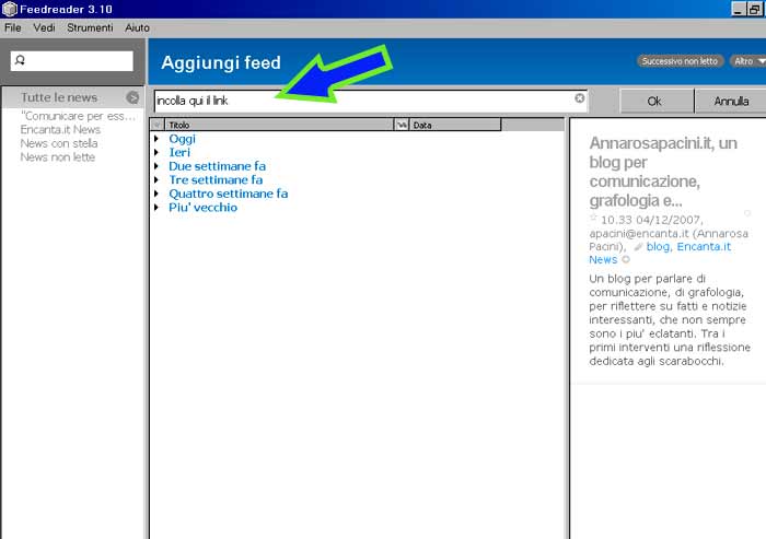Feed Rss, esempio di utilizzo di un feed aggregator